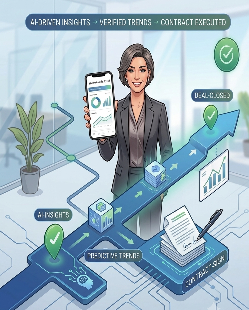 HelloLeads Field Sales CRM Illustration
