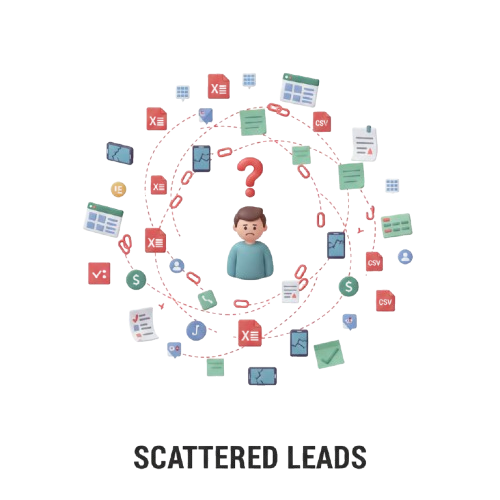 Lead management dashboard showing data import