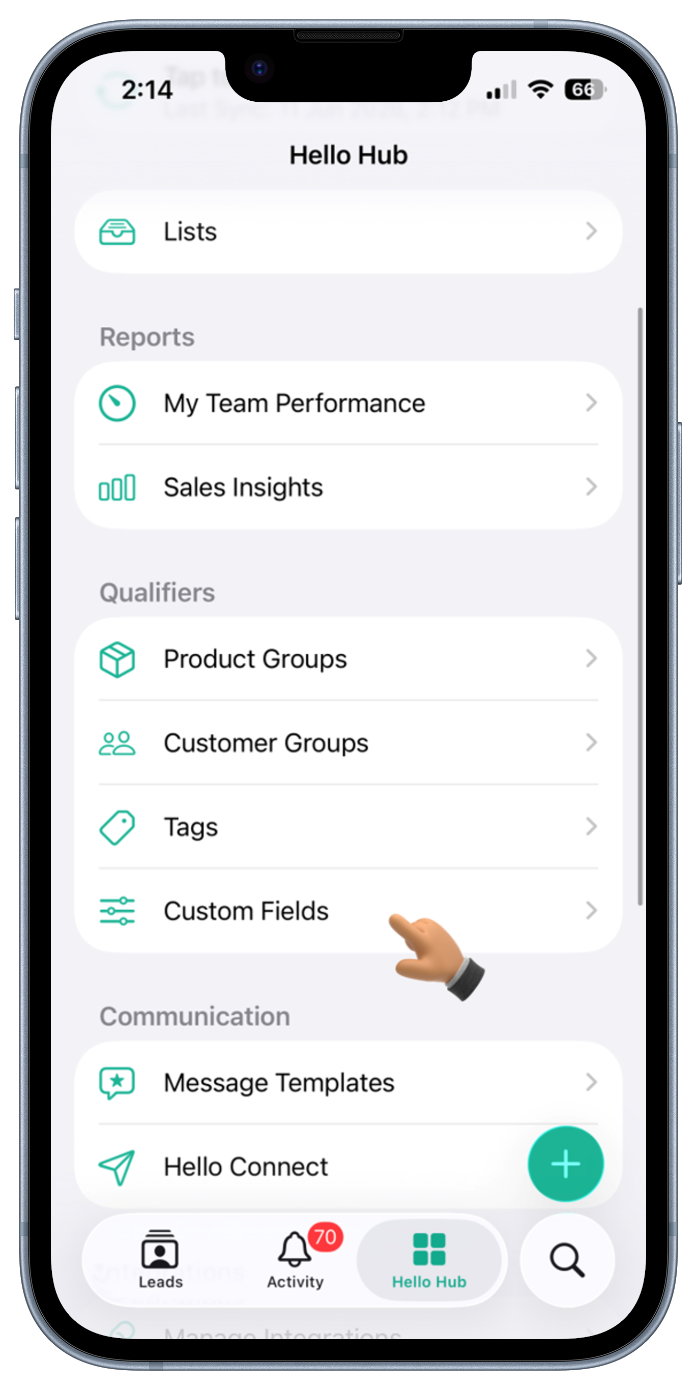 Leads Screen View 1