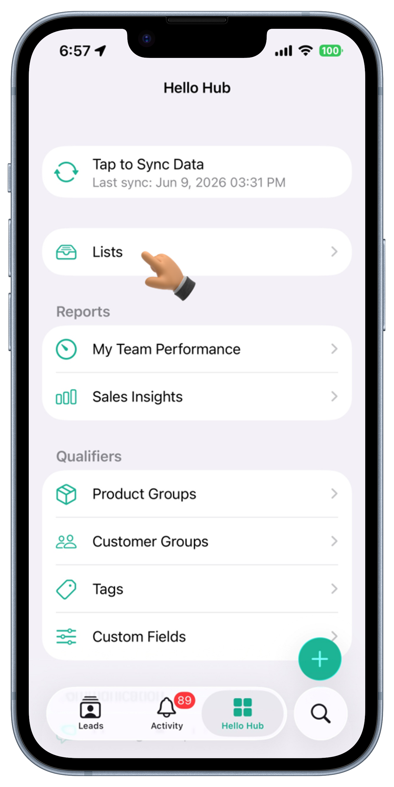 Leads Screen View 1