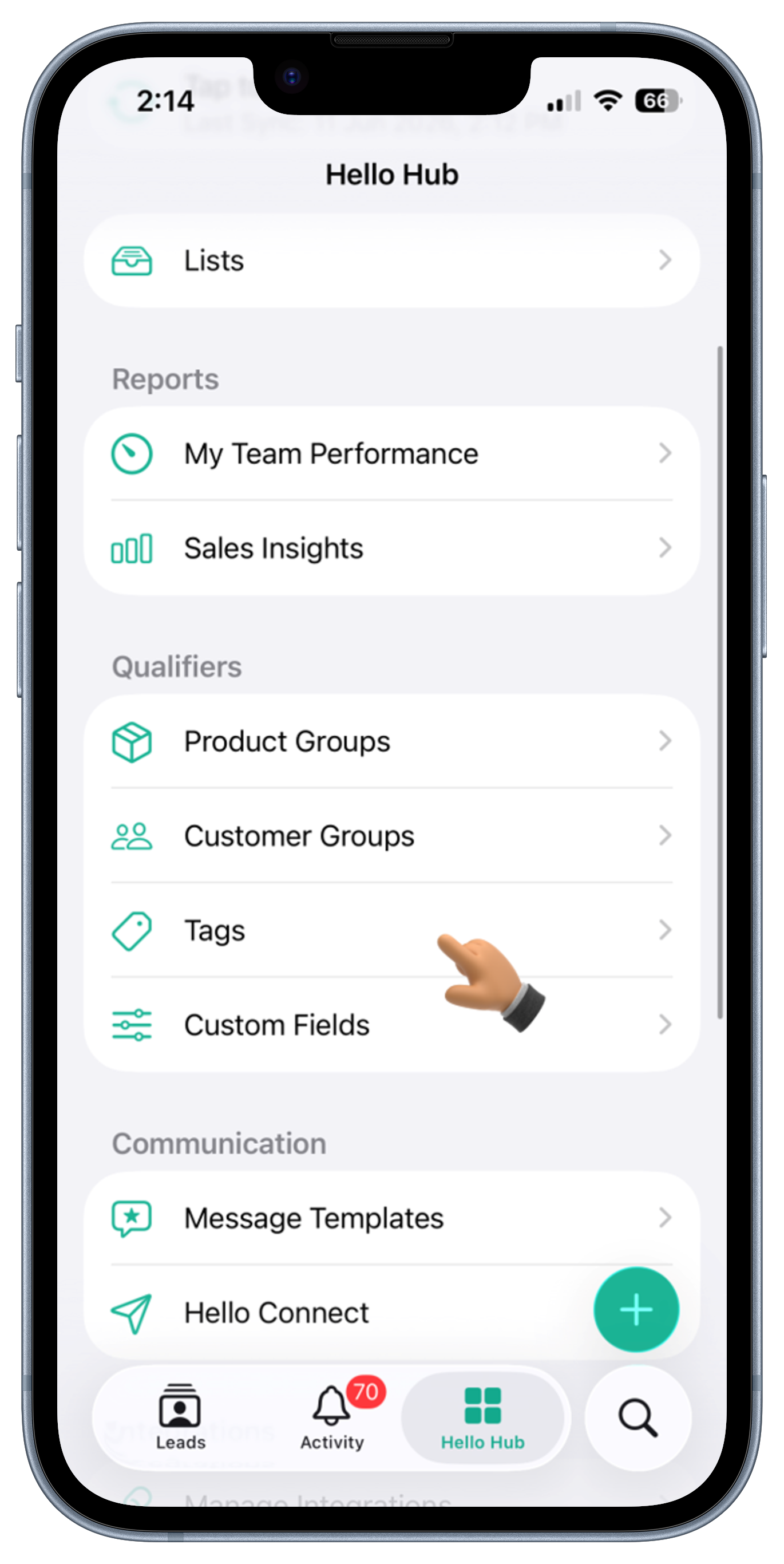 Leads Screen View 1