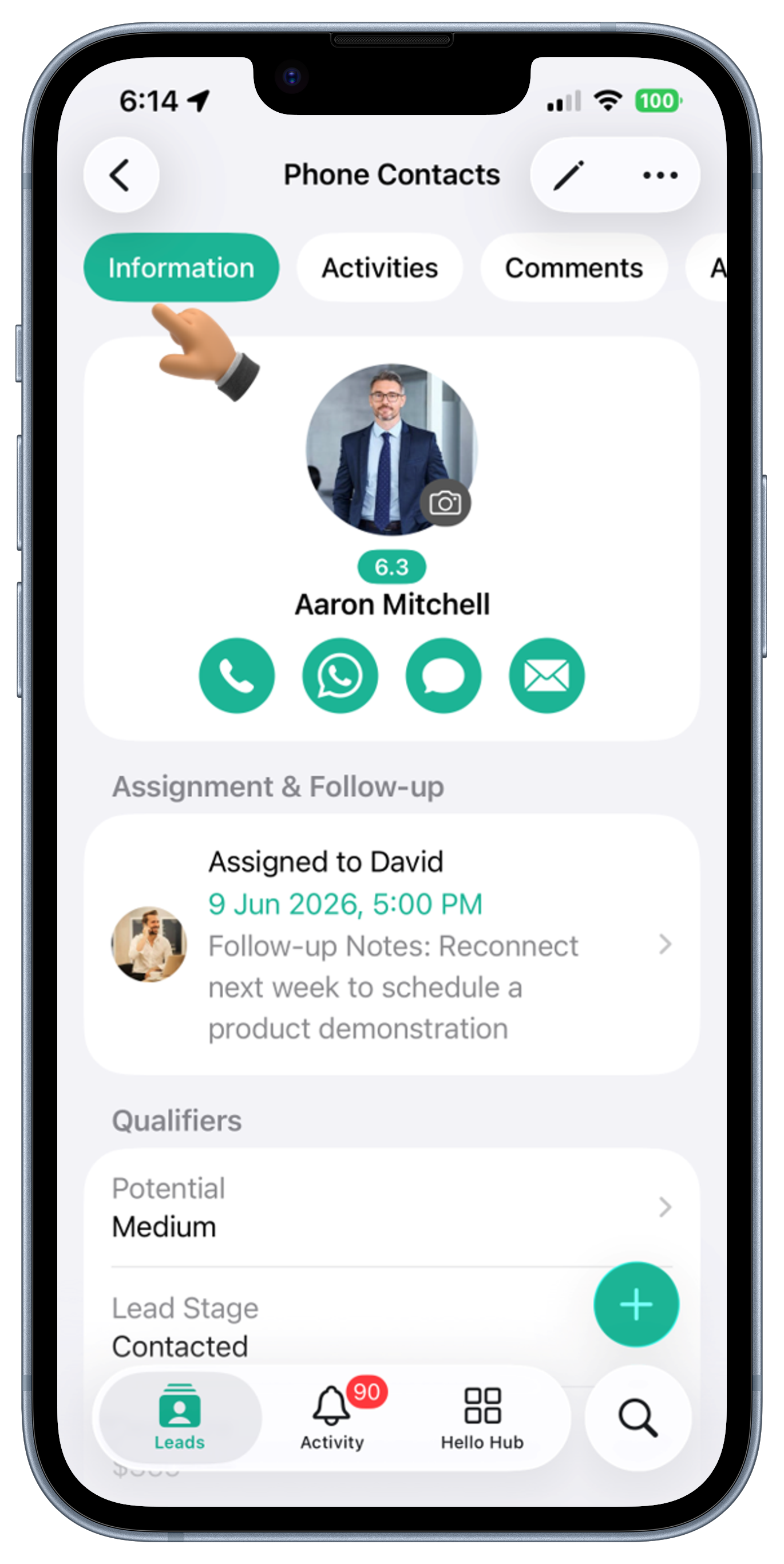 Leads Screen View 1