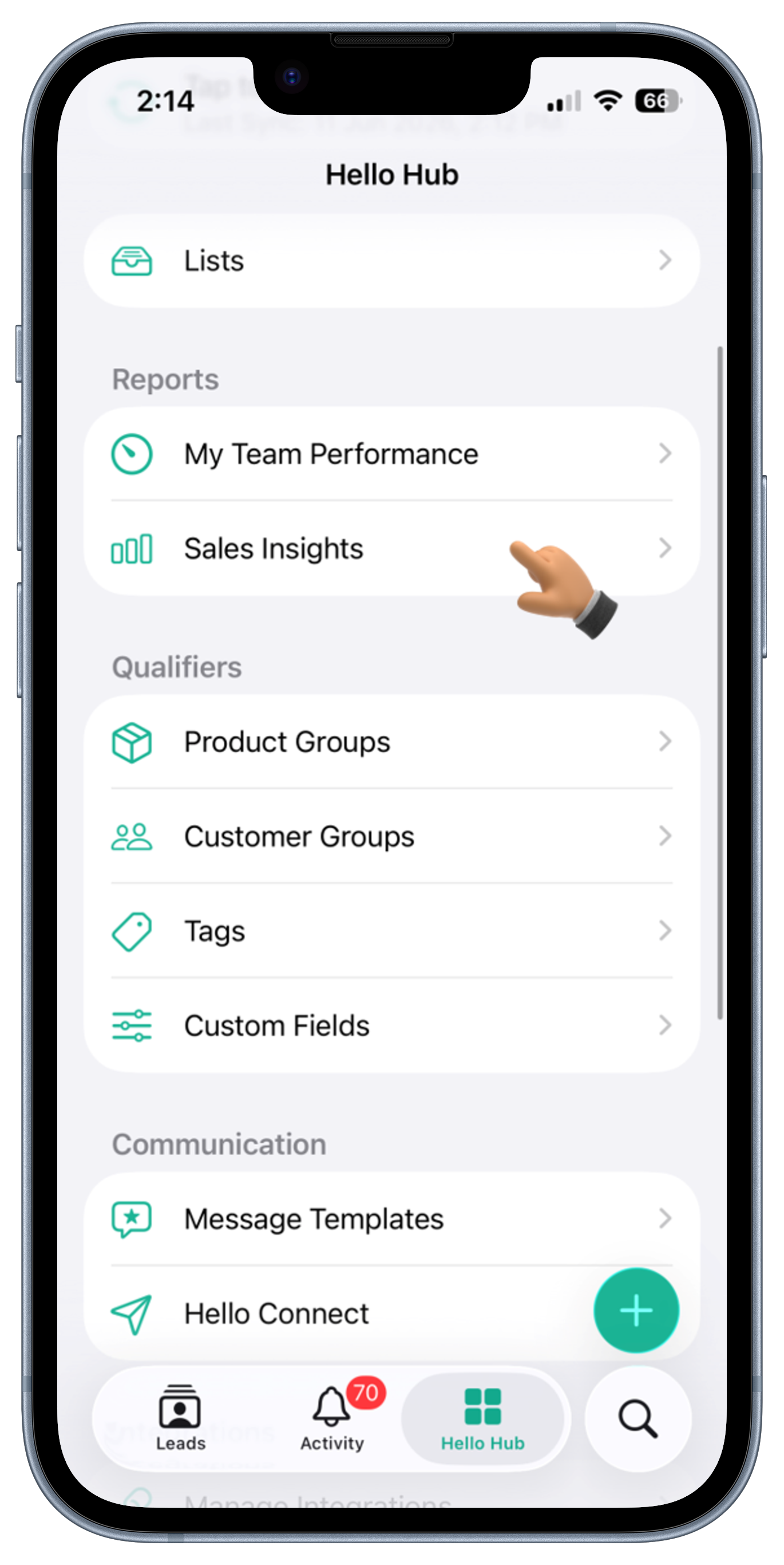 Leads Screen View 1