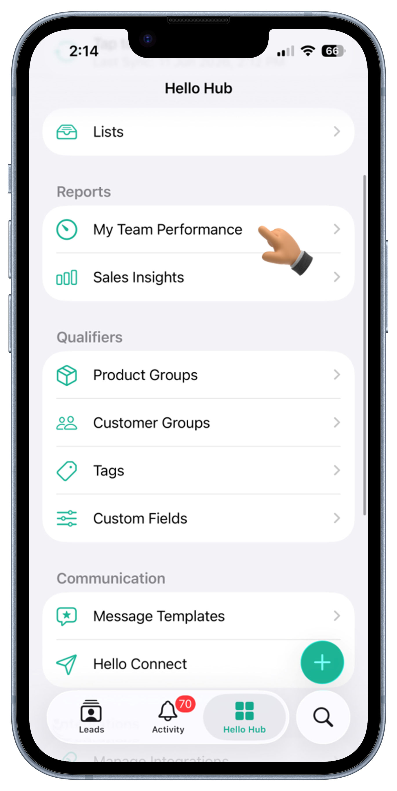 Leads Screen View 1