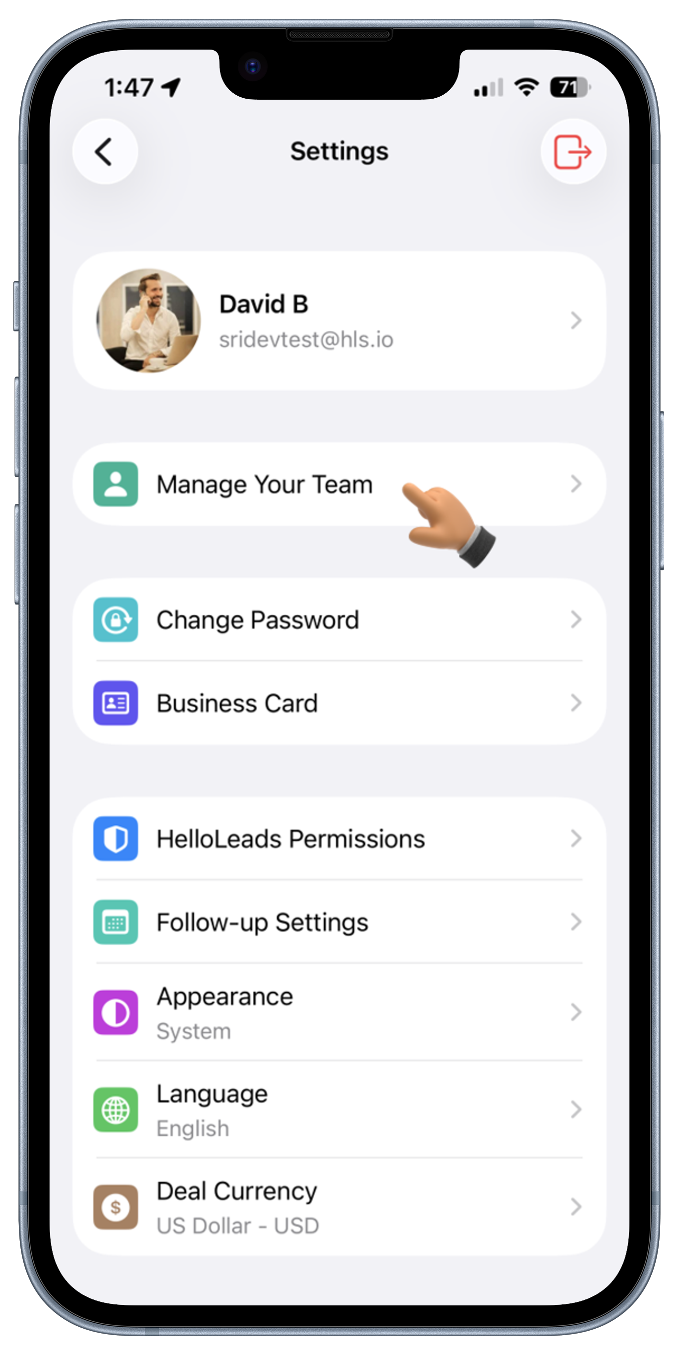 Leads Screen View 1