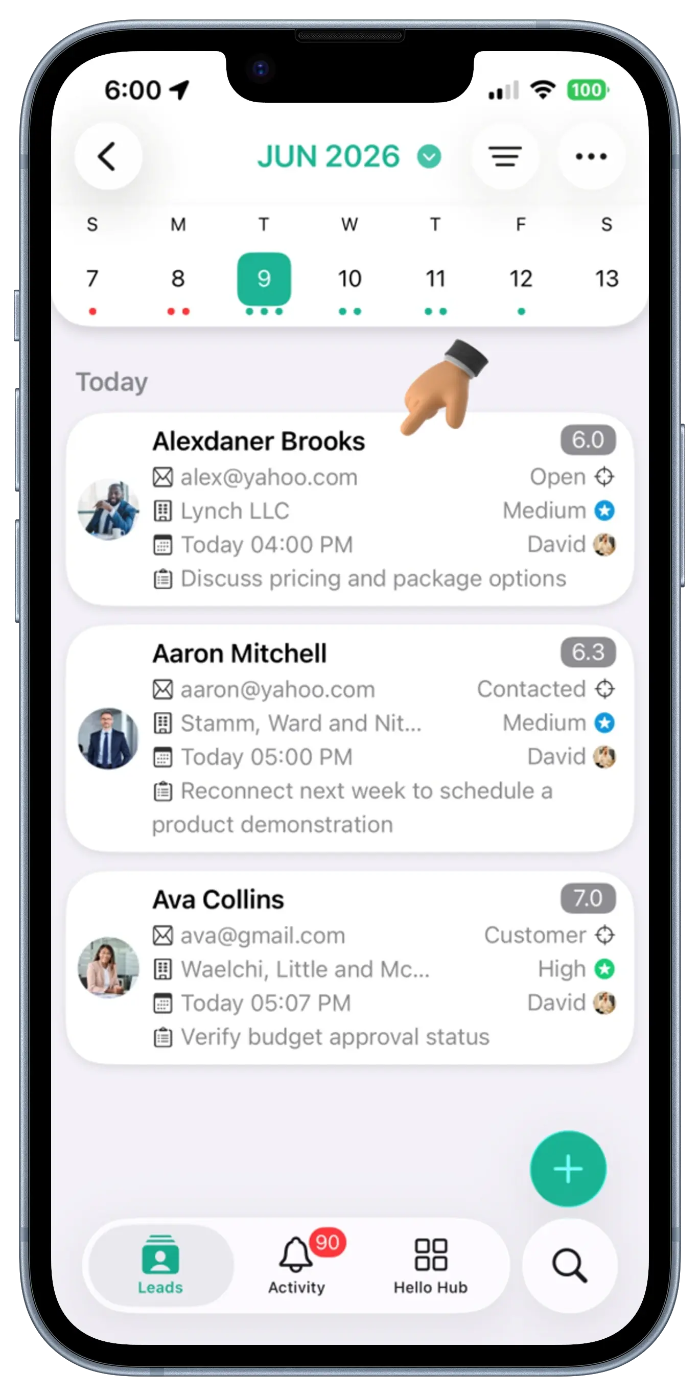 Leads Screen View 2