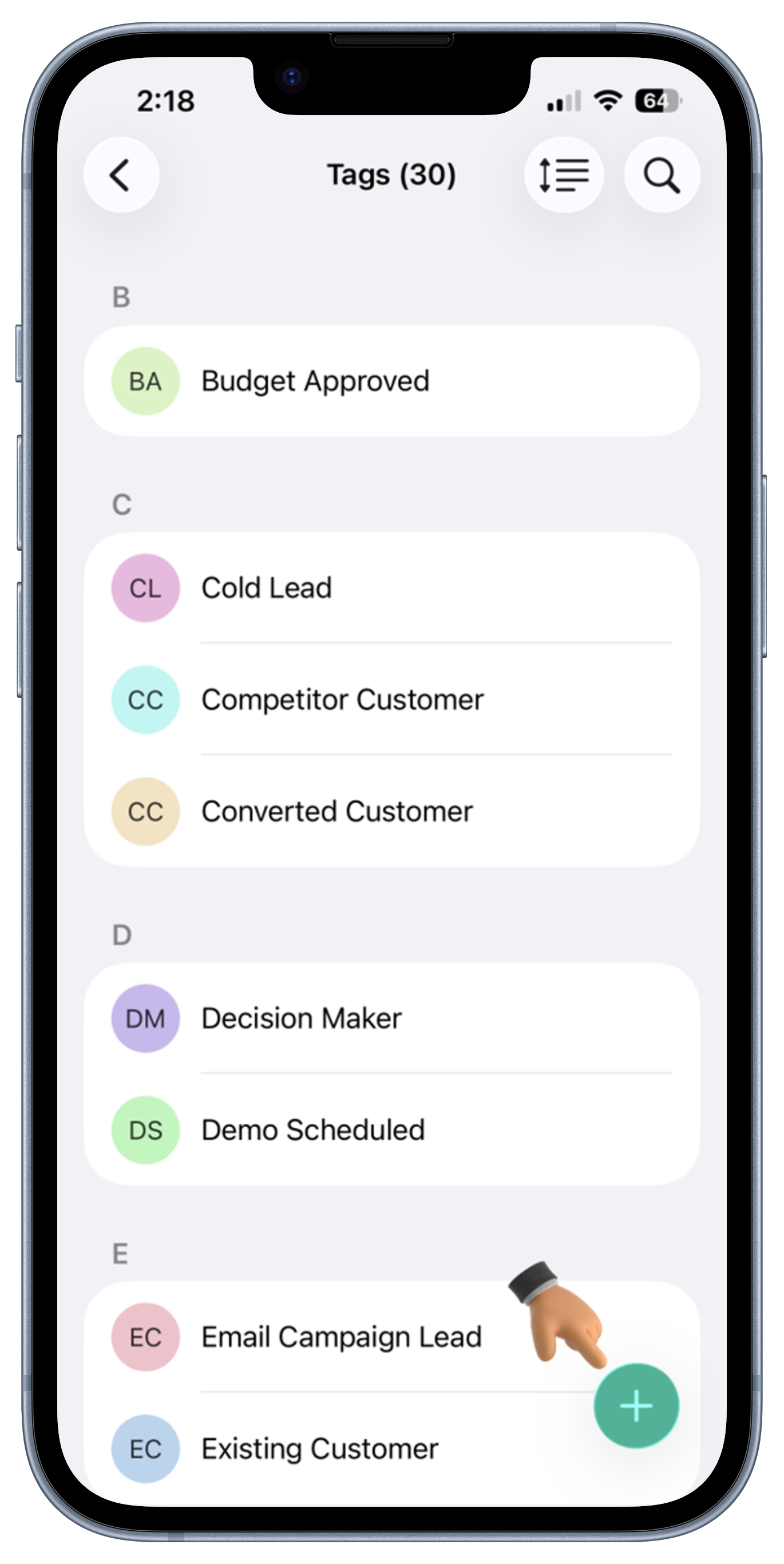 Leads Screen View 2