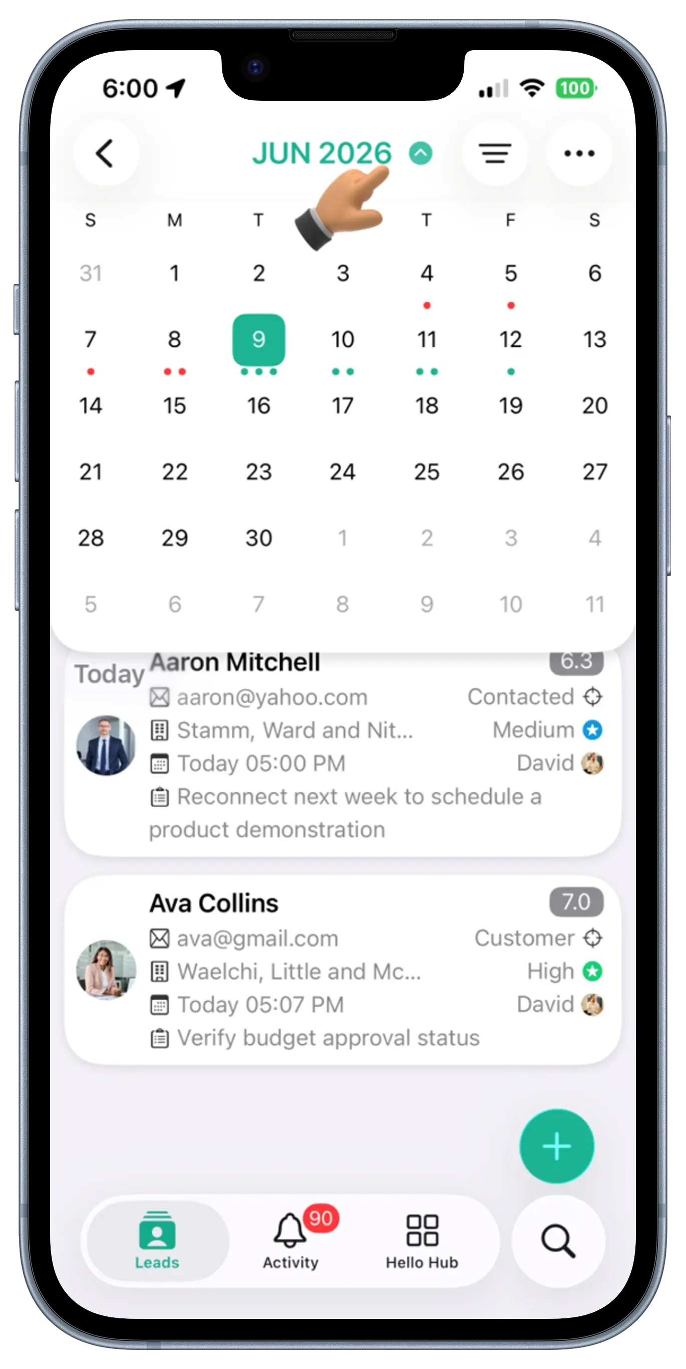 Leads Screen View 2