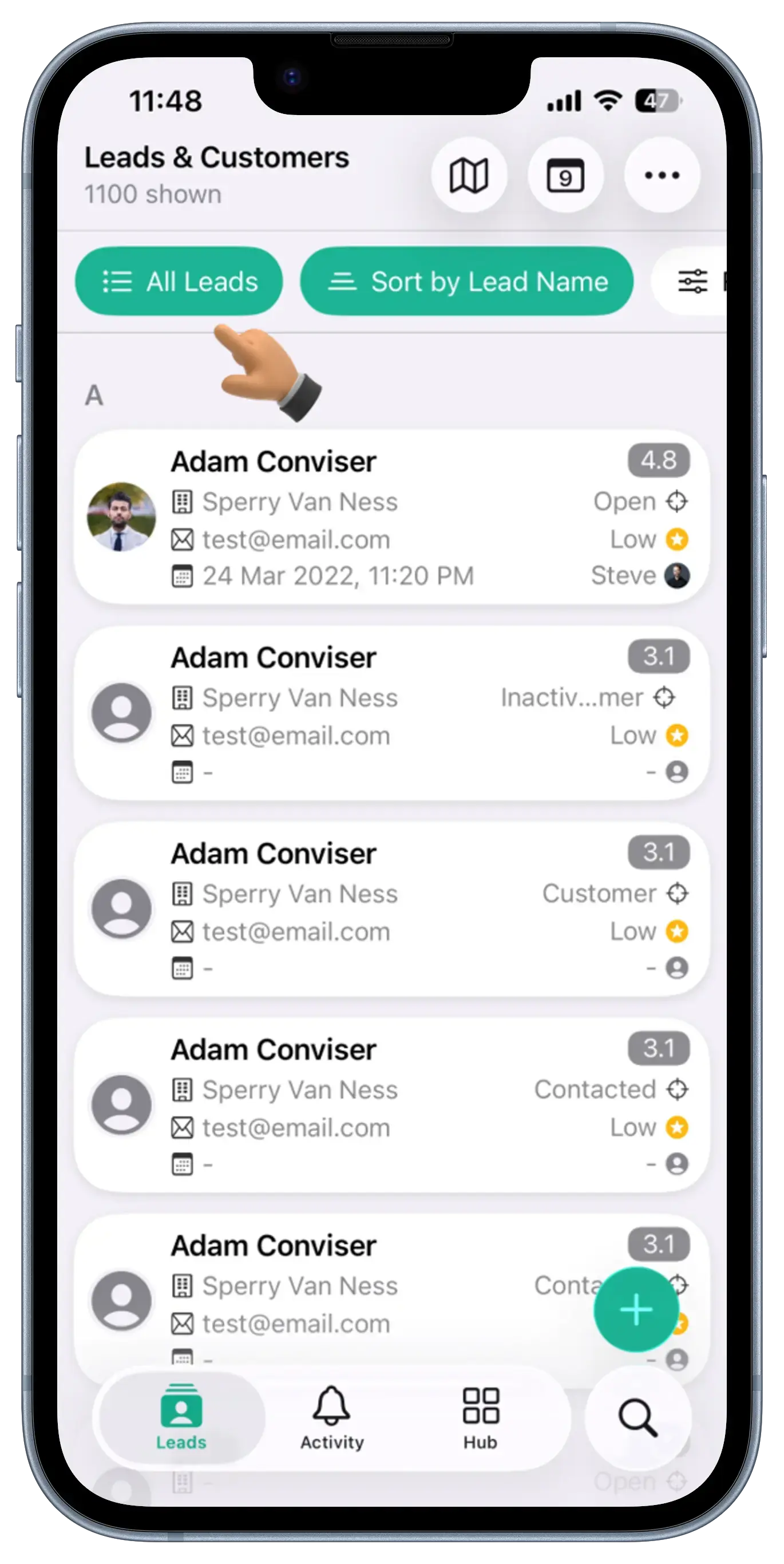 Leads Screen View 1