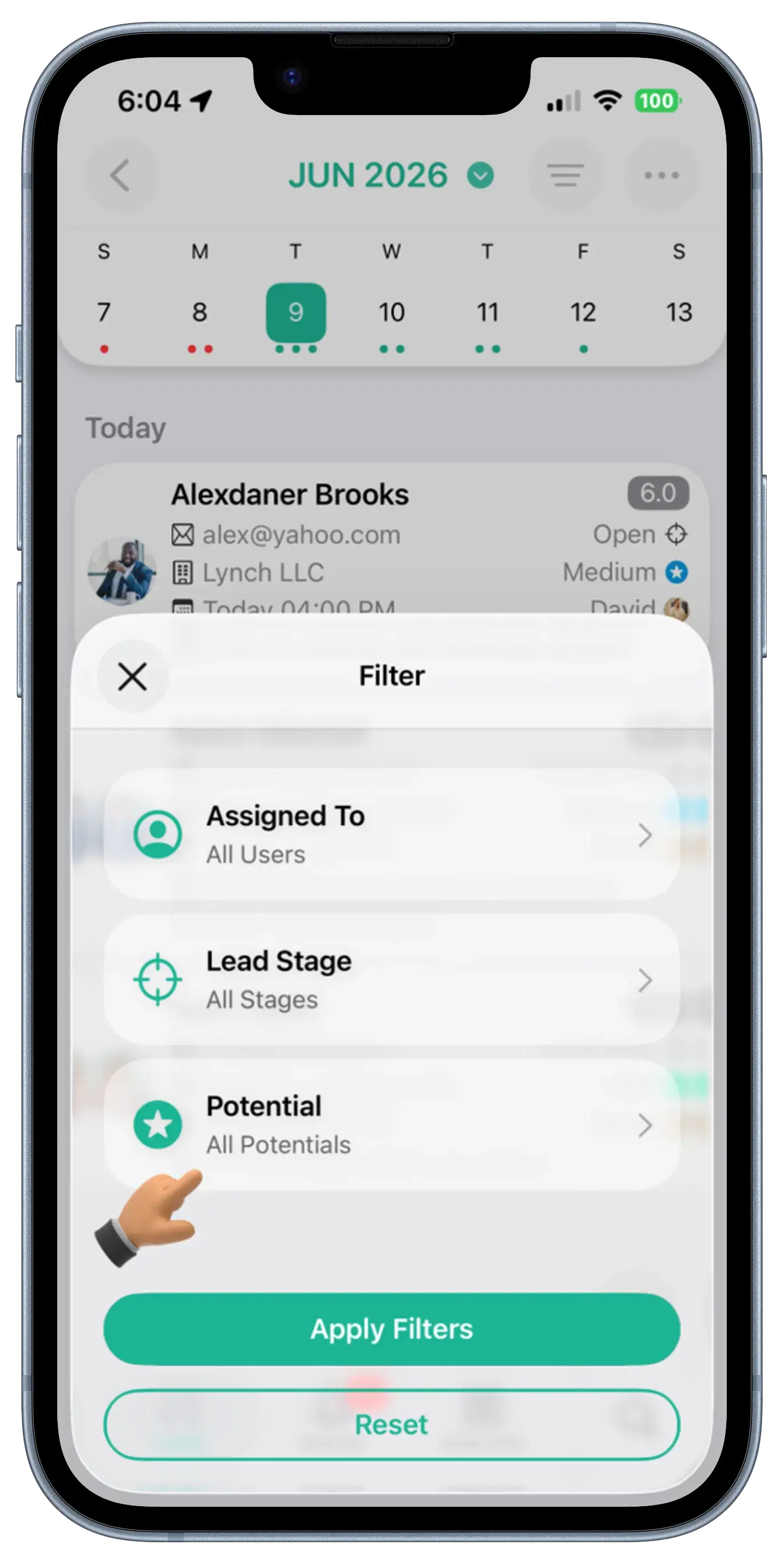 Leads Screen View 2