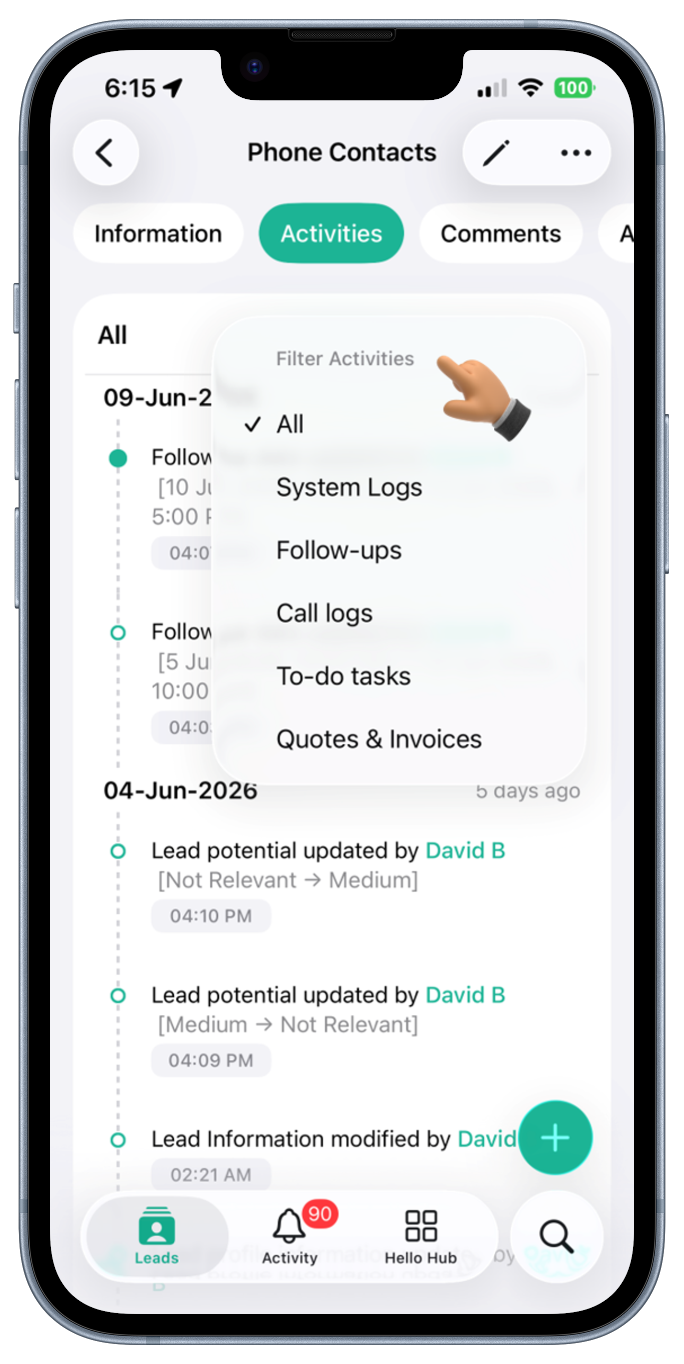 Leads Screen View 2