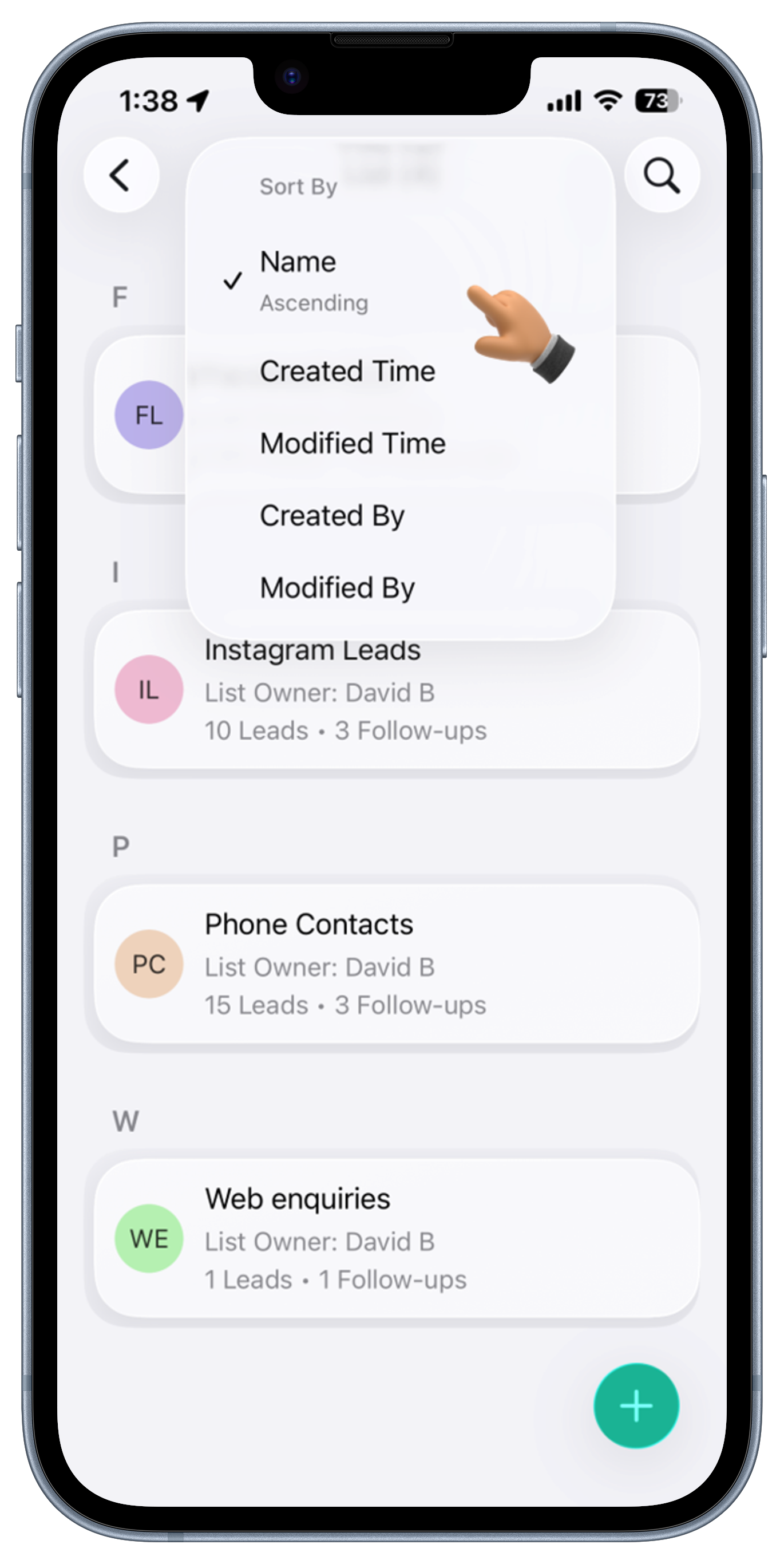 Leads Screen View 2
