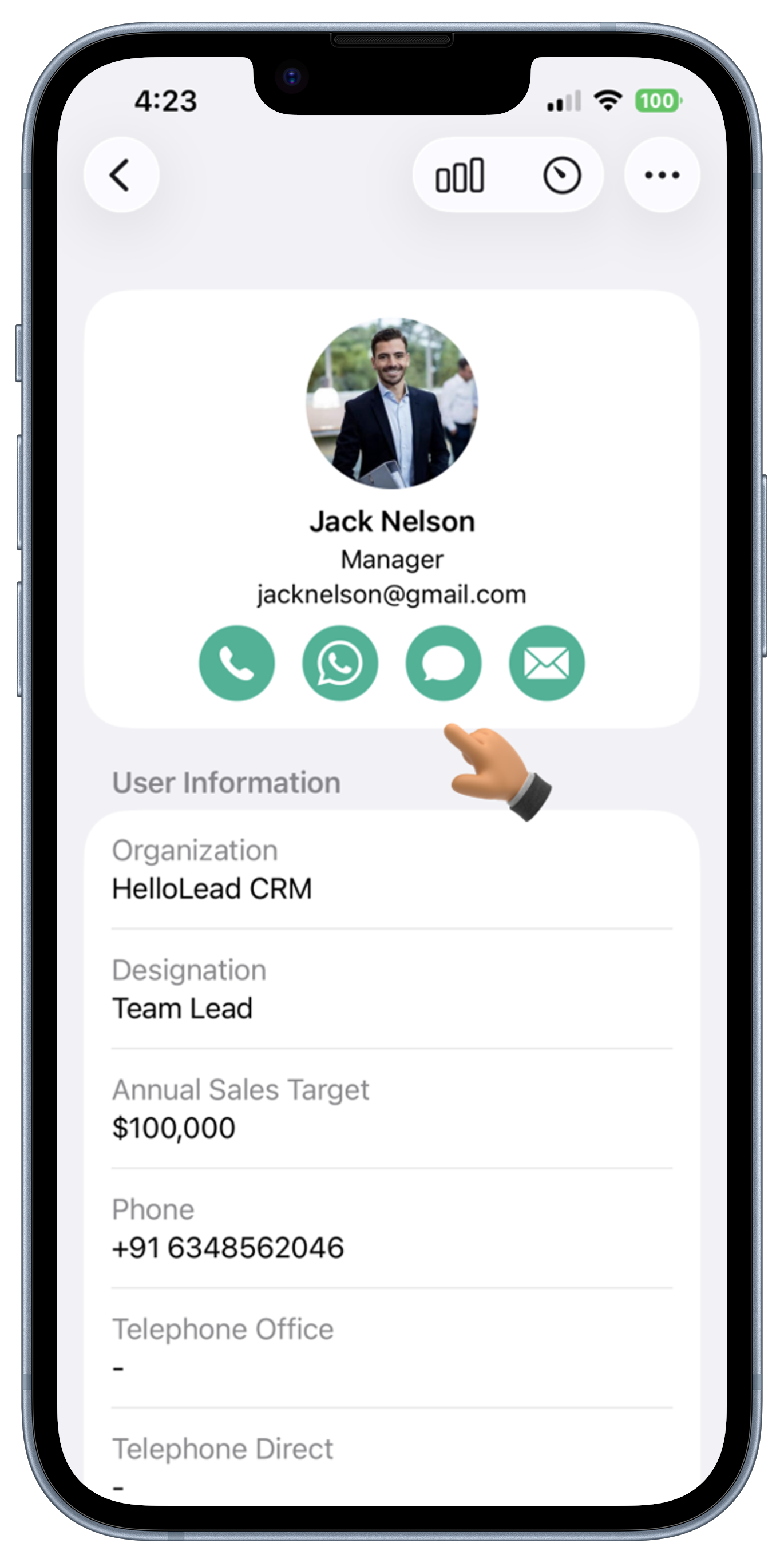 Leads Screen View 2