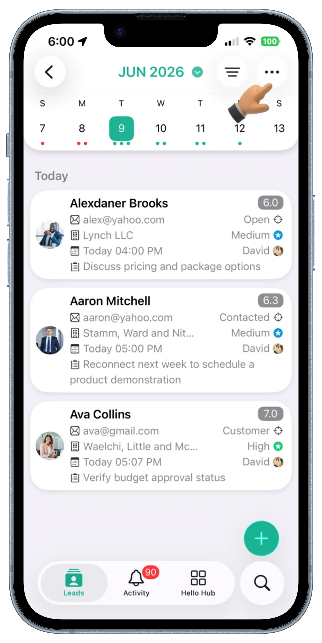 Leads Screen View 1