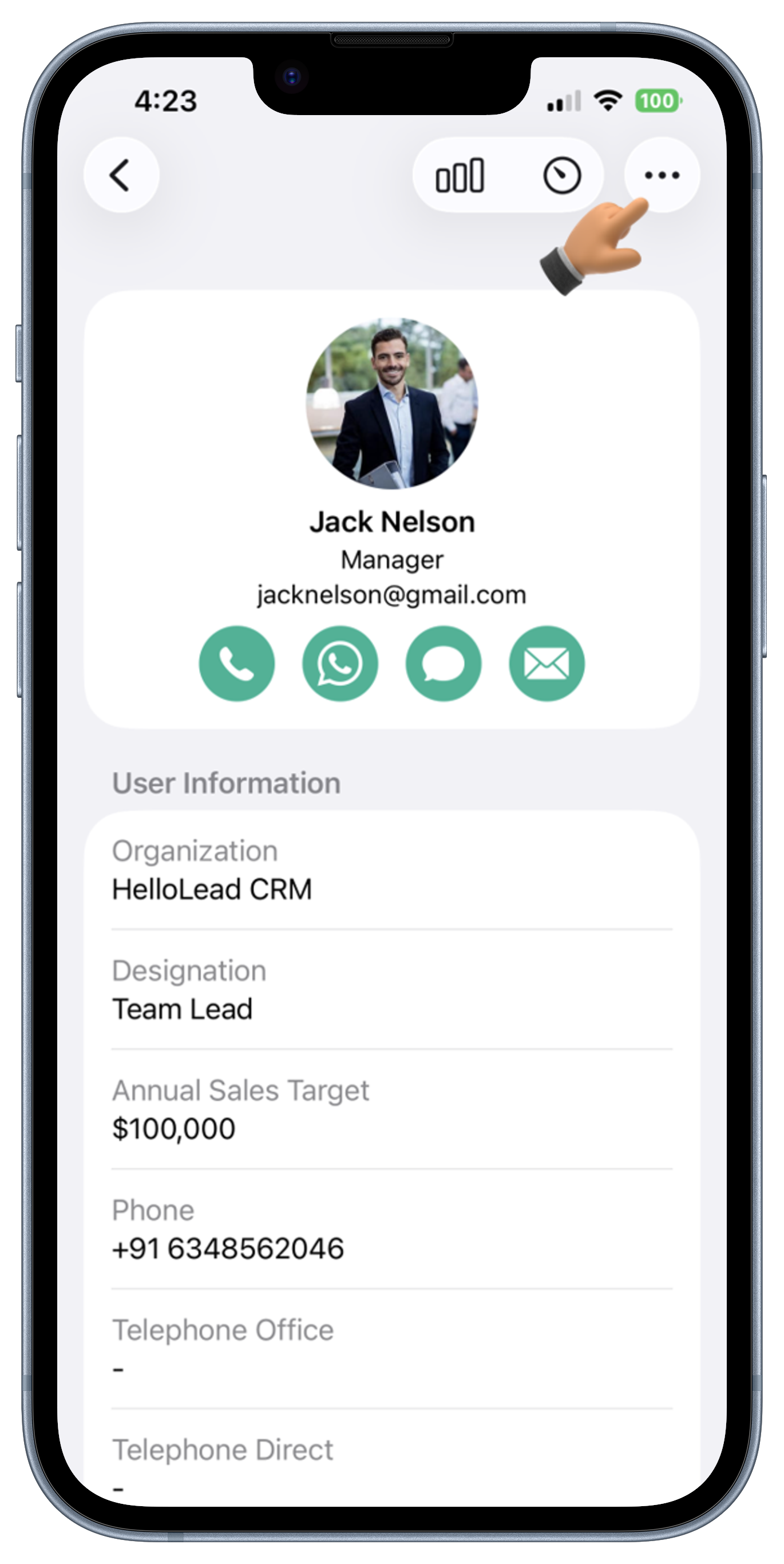 Leads Screen View 1