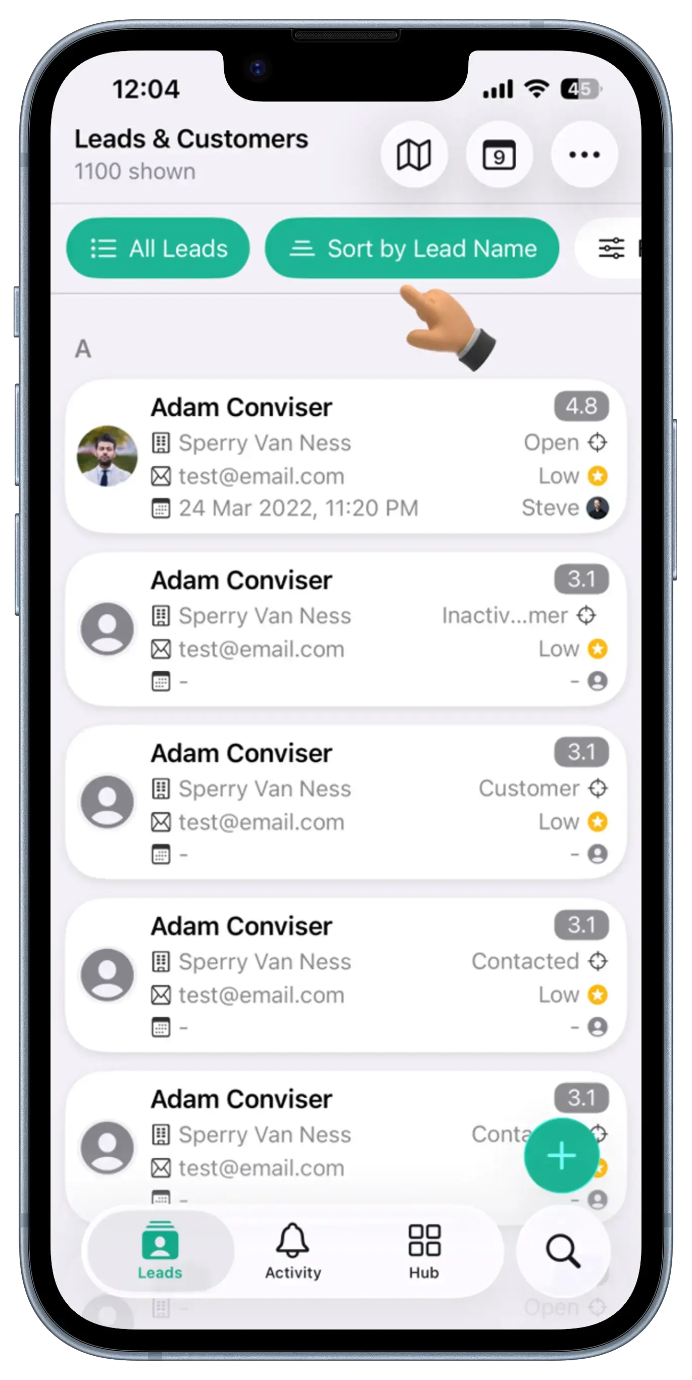 Leads Screen View 1