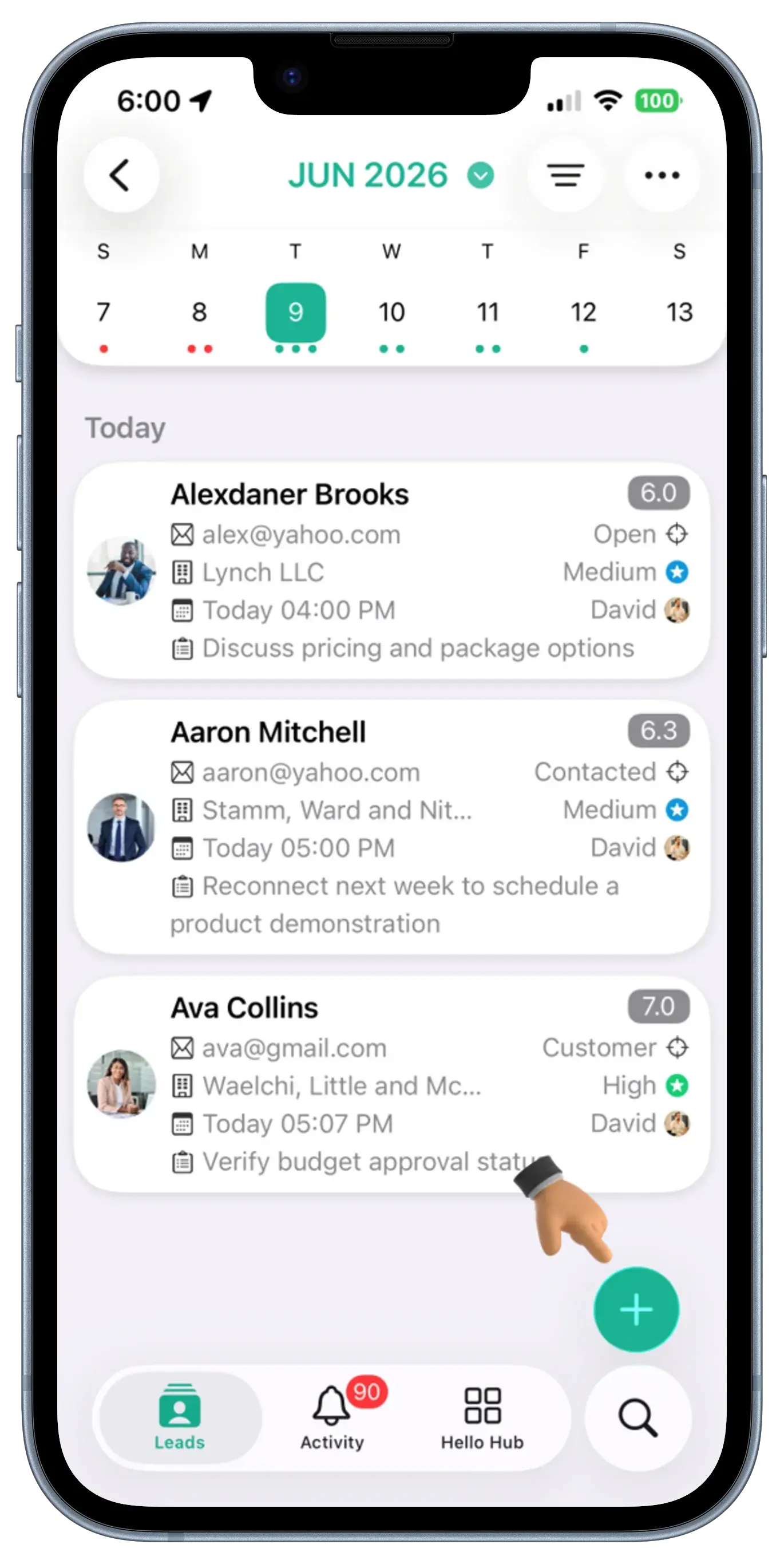 Leads Screen View 1