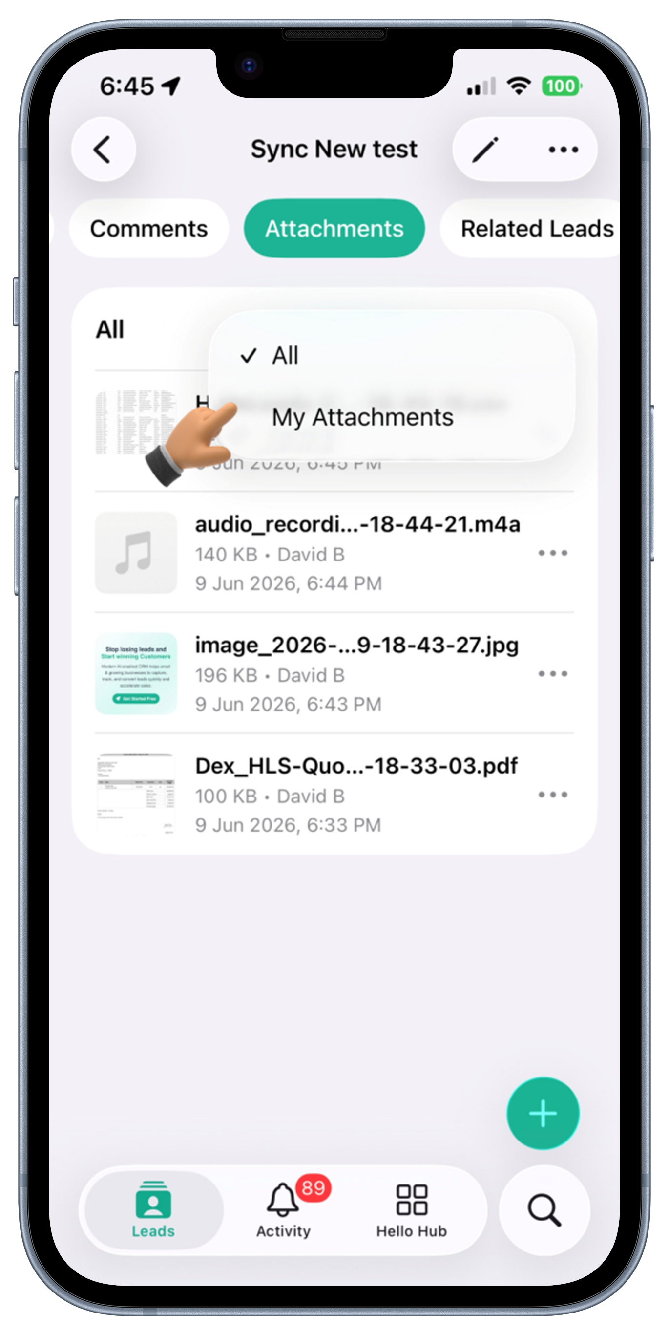 Leads Screen View 2