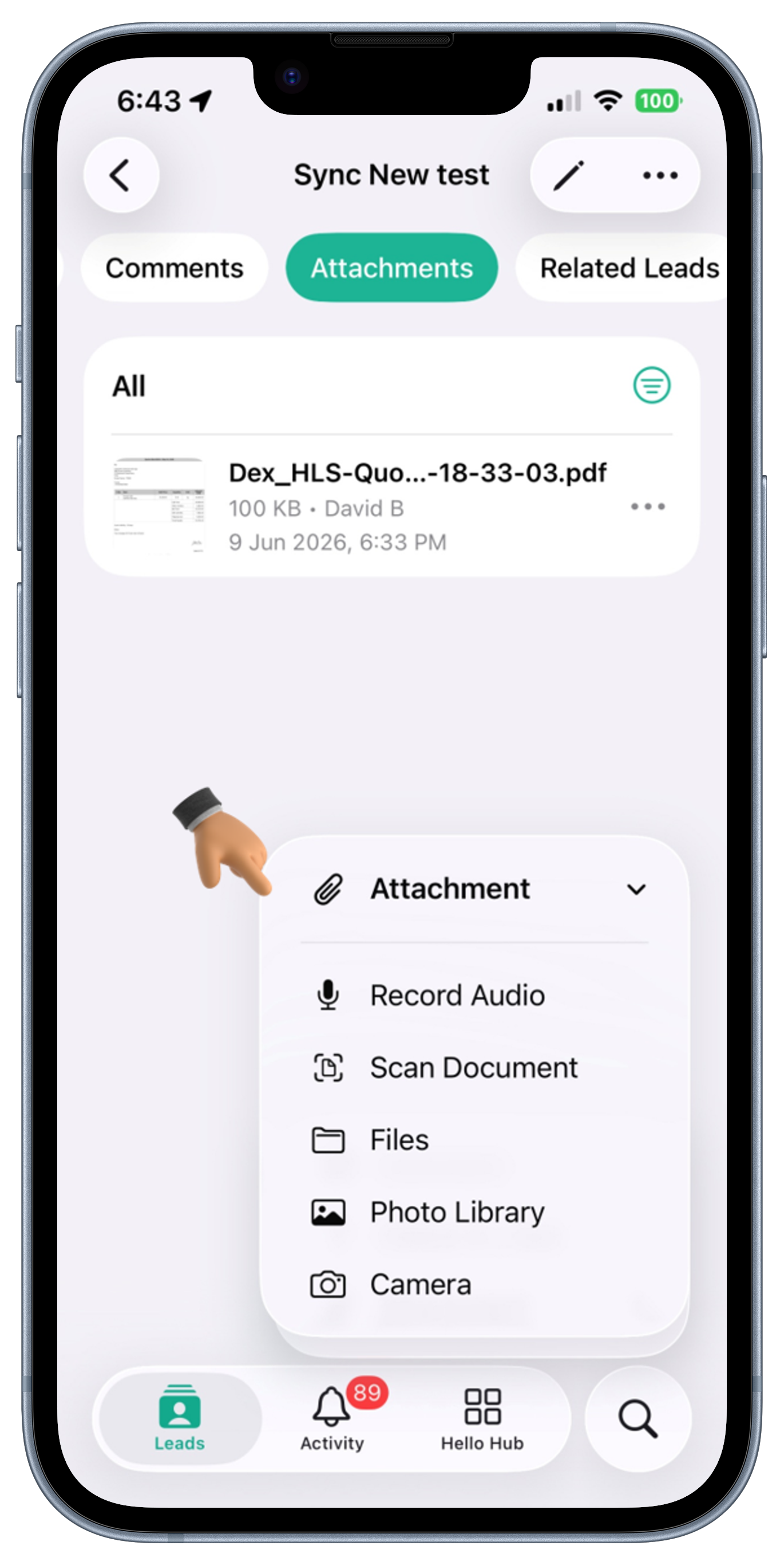 Leads Screen View 2