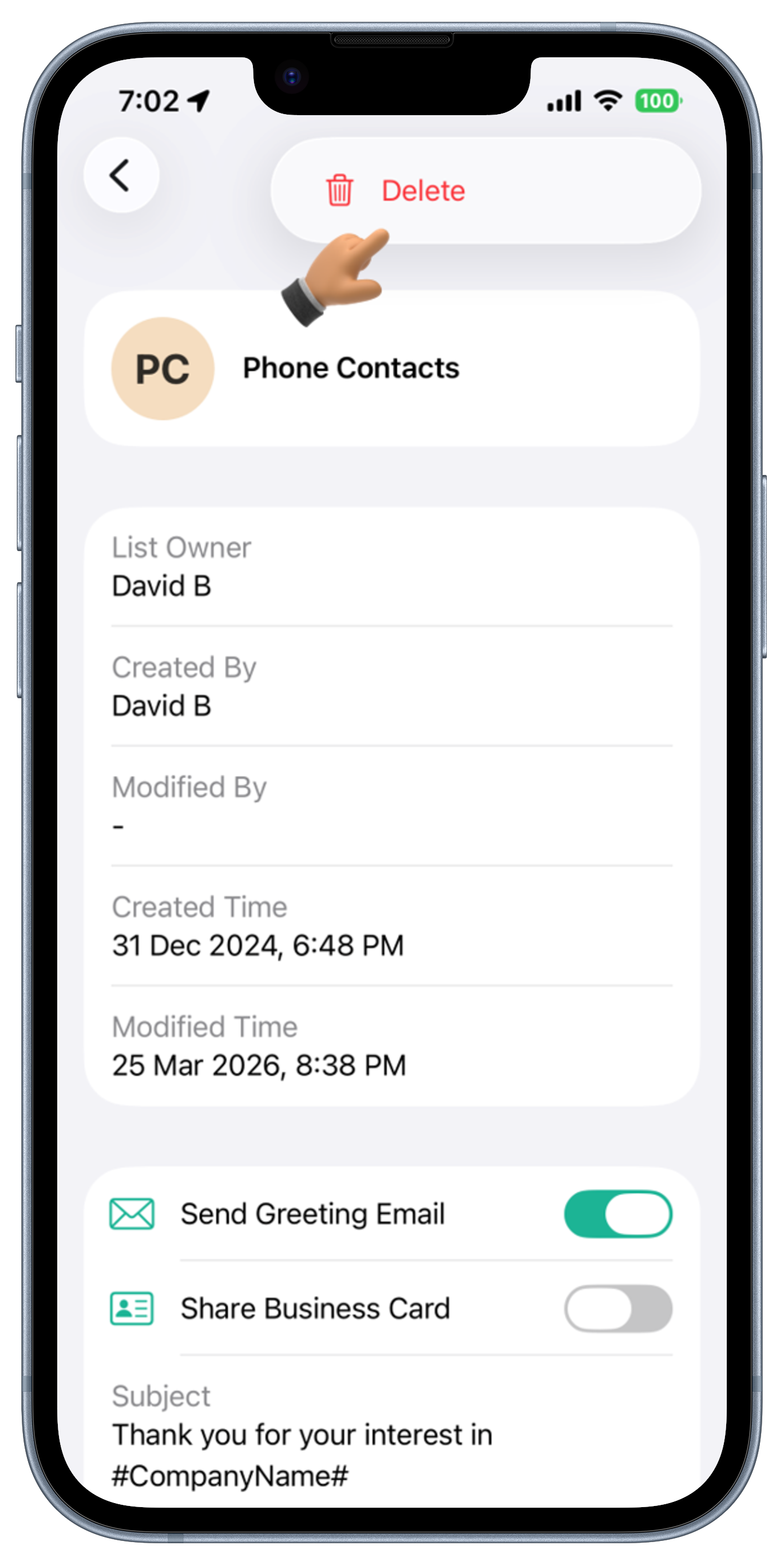 Leads Screen View 2