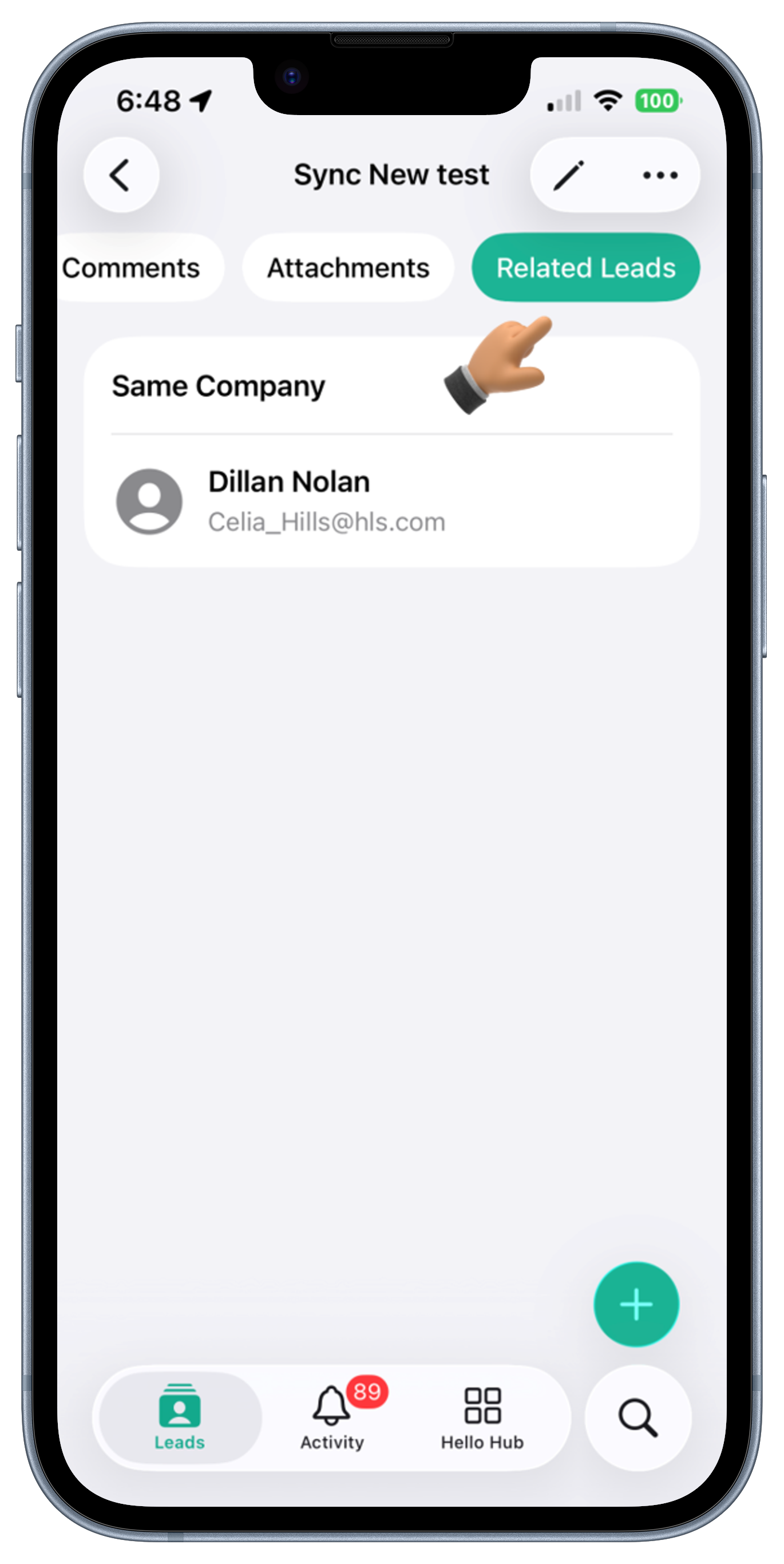 Leads Screen View 1