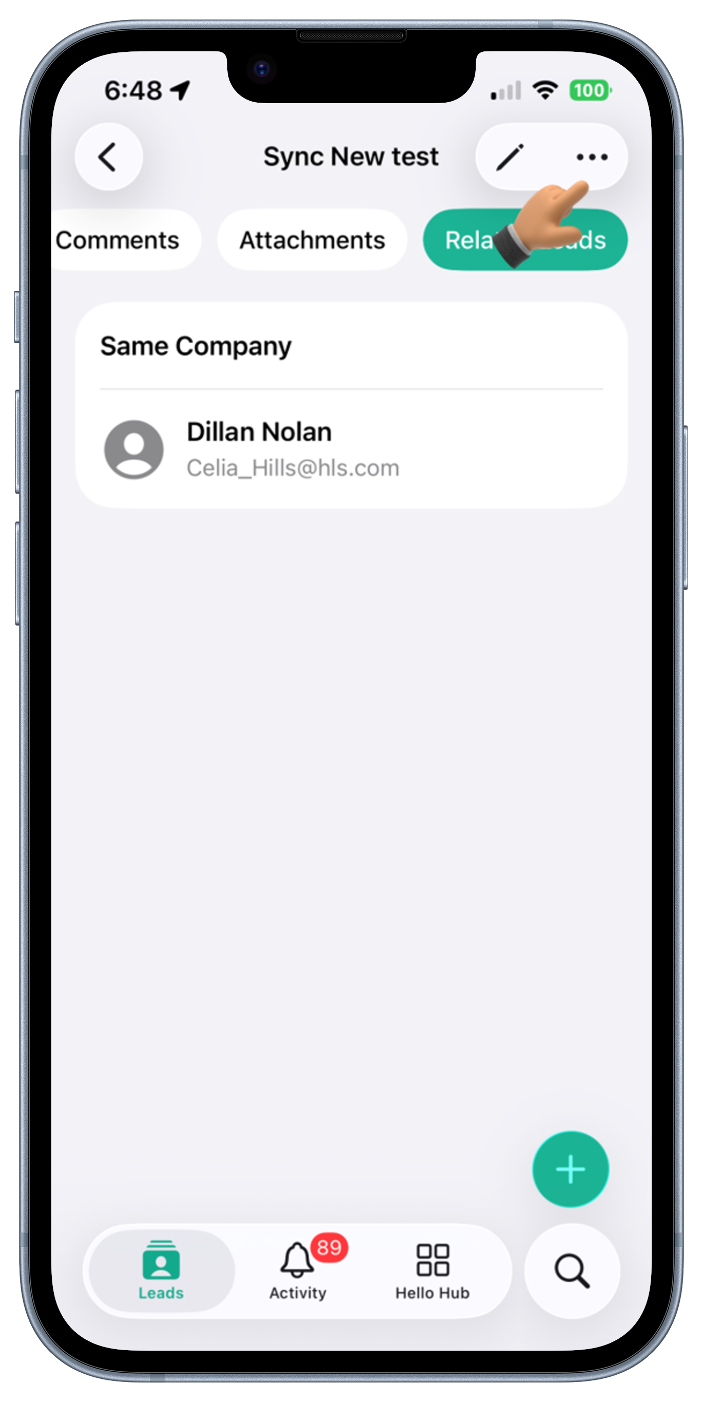 Leads Screen View 1