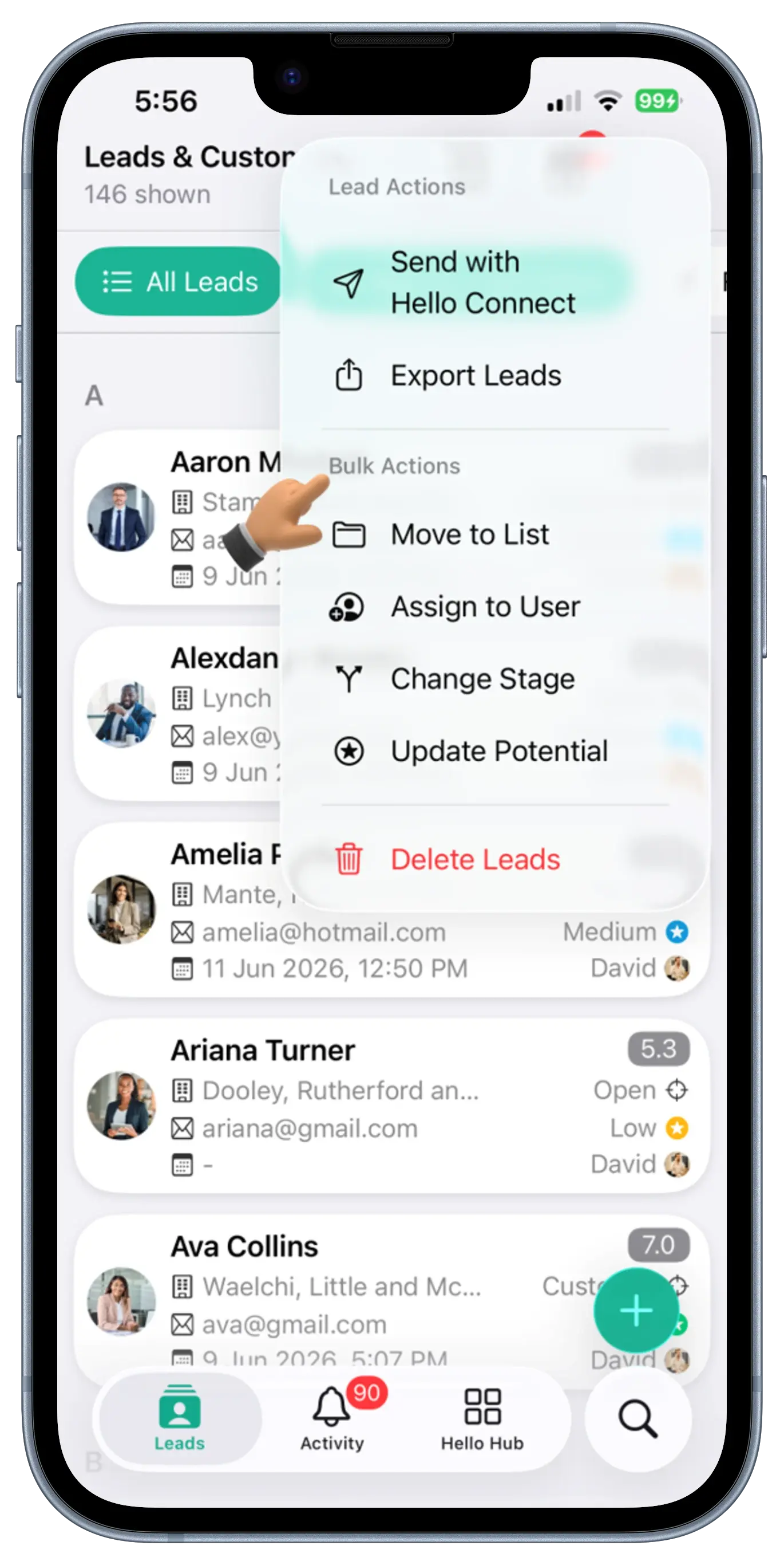 Leads Screen View 2