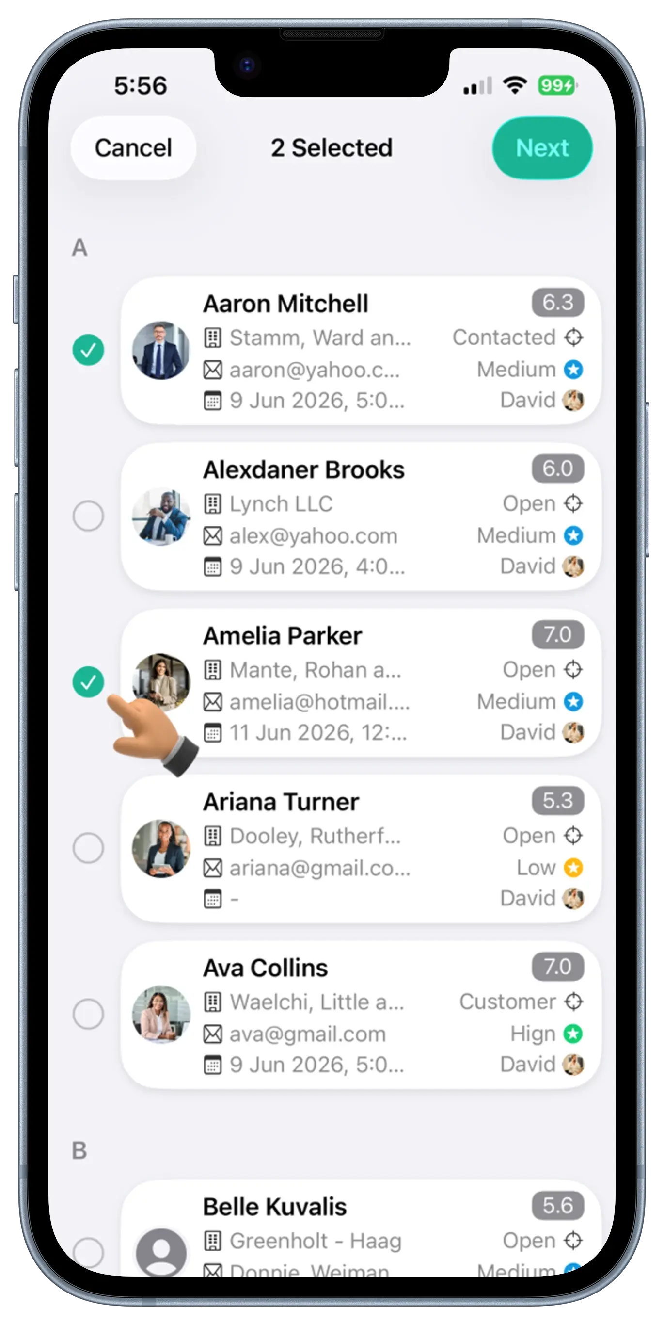 Leads Screen View 2