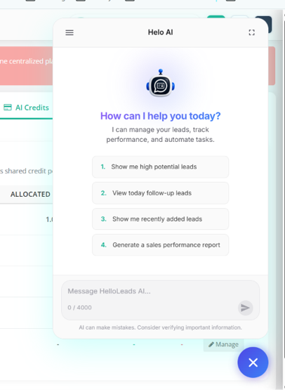 Helo AI Chat Window