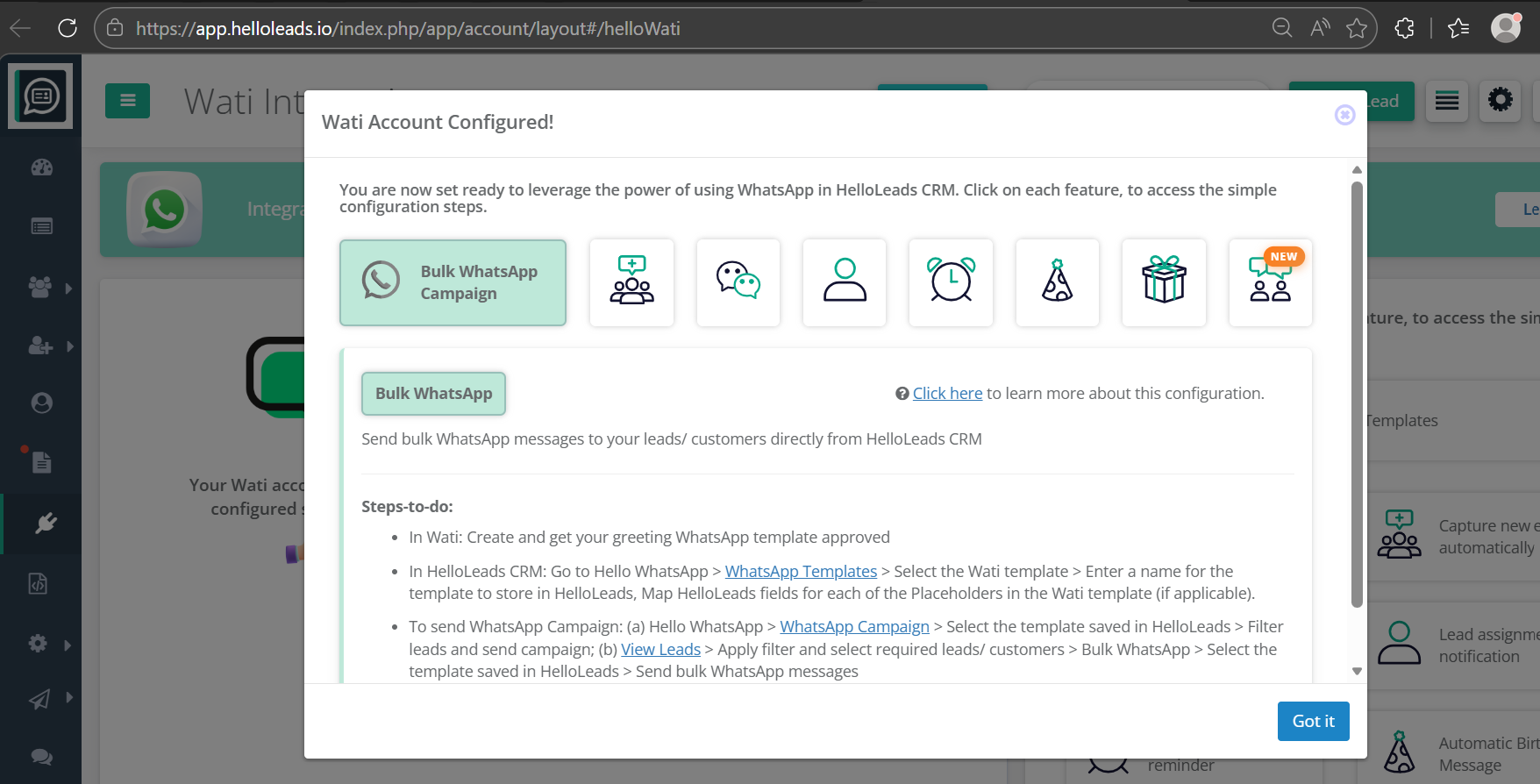 Select Add/Update Contact Feature