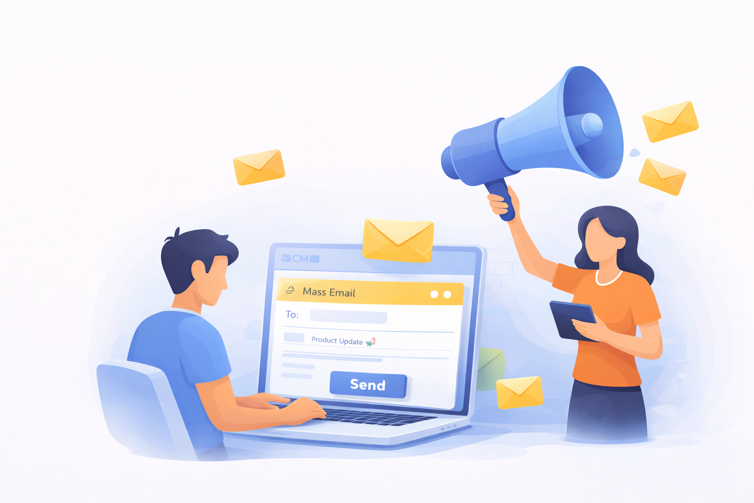 Mass Email Marketing Campaign Illustration